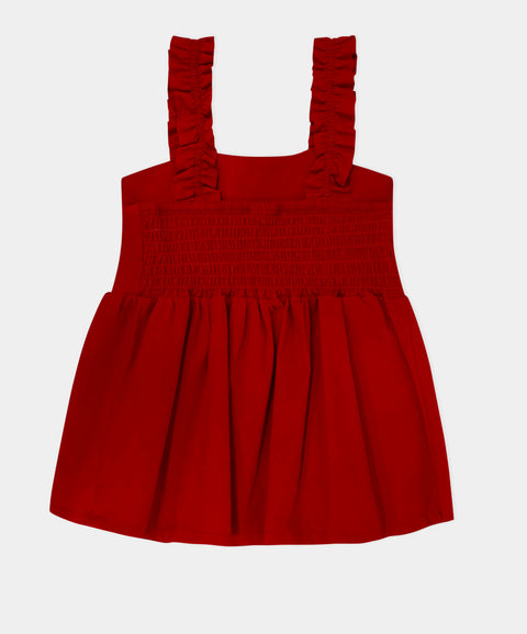 Blusa Manga Corta Para Bebe Niña Color Rojo