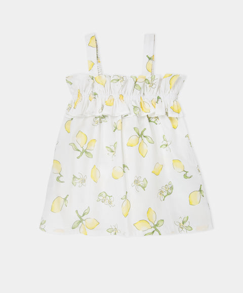 Conjunto Blusa Y Pantalón Para Bebé Niña Color Marfil Y Amarillo