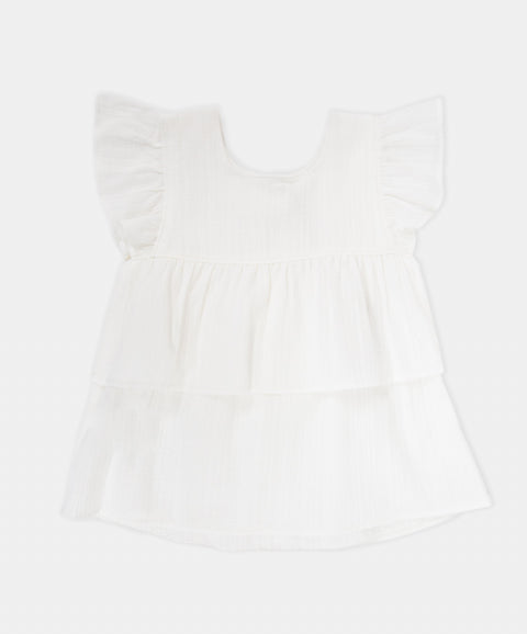 Blusa Manga Corta Para Bebé Niña Color Blanco