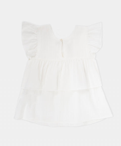 Blusa Manga Corta Para Bebé Niña Color Blanco