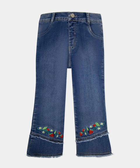 Jean Wide Leg Para Bebé Niña En Denim Tono Medio
