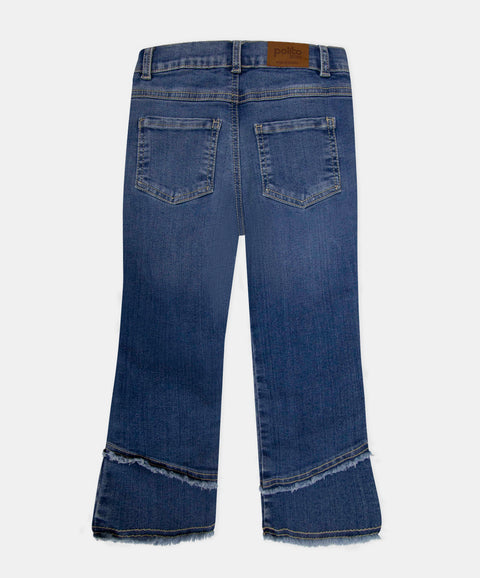 Jean Wide Leg Para Bebé Niña En Denim Tono Medio