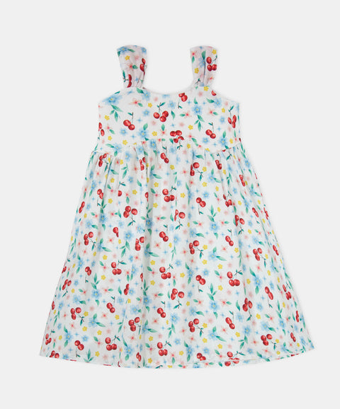 Vestido Corto Para Bebe Niña Color Marfil Estampado
