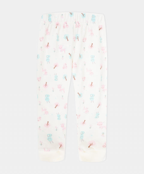 Pijama Manga Larga Y Pantalón Para Recién Nacida Color Azul Claro Y Marfil
