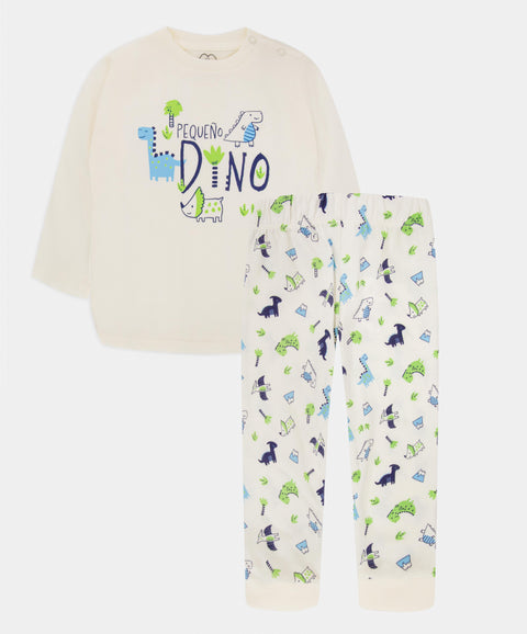 Pijama Manga Larga Y Pantalón Para Recién Nacido Color Marfil