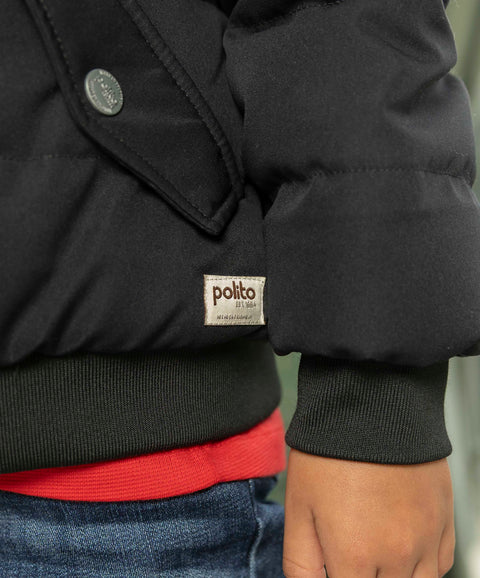 Chaqueta Acolchada Para Niño Color Negro