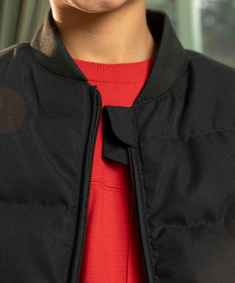 Chaqueta Acolchada Para Niño Color Negro