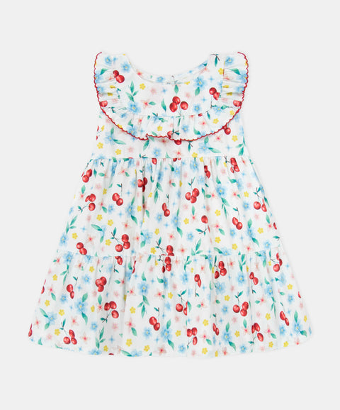 Vestido Manga Sisa Para Recién Nacida En Tela Suave Color Marfil