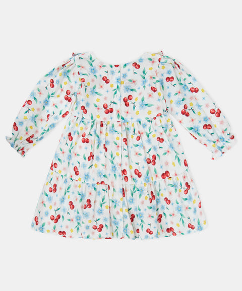 Vestido Manga Larga Para Recién Nacida En Tela Suave Color Marfil