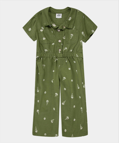 Jumpsuit Largo Para Bebé Niña Color Verde Aceituna