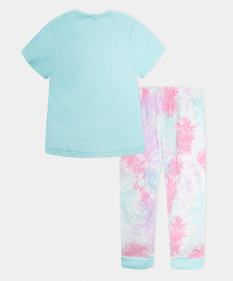 Pijama Manga Corta Y Pantalón Para Bebé Niña Color Azul Claro