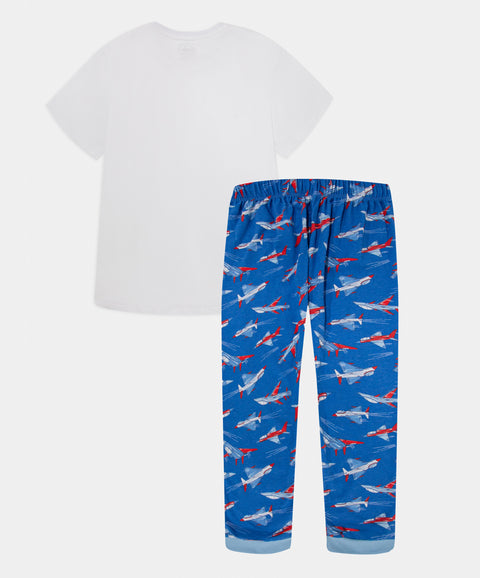 Pijama Camiseta Manga Corta Y Pantalón Para Niño Color Blanco