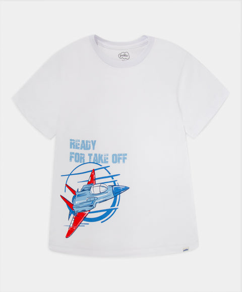 Pijama Camiseta Manga Corta Y Pantalón Para Niño Color Blanco