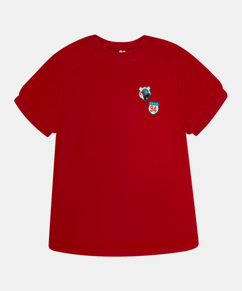 Camiseta Manga Corta Para Bebe Niño En Tela Suave Color Rojo Vino