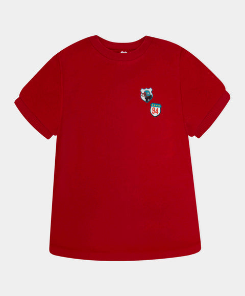 Camiseta Manga Corta Para Bebe Niño En Tela Suave Color Rojo Vino