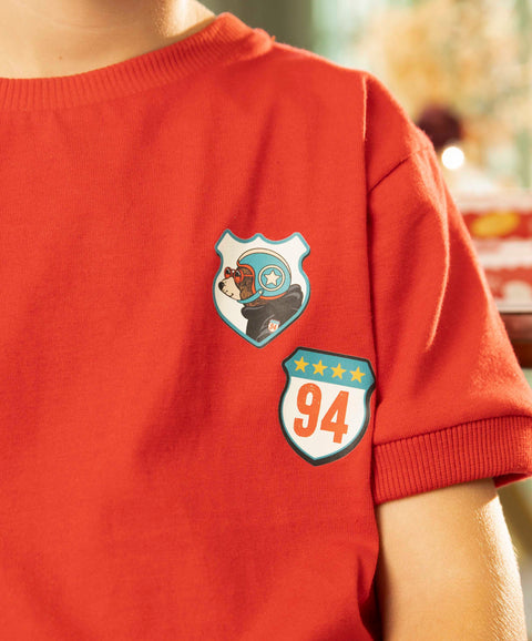 Camiseta Manga Corta Para Bebe Niño En Tela Suave Color Rojo Vino