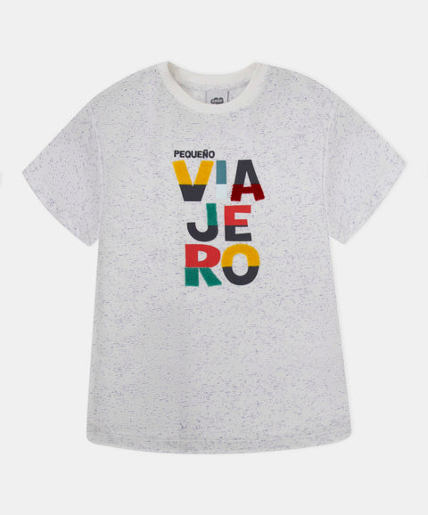 Camiseta Manga Corta Para Bebe Niño En Tela Suave Color Blanco