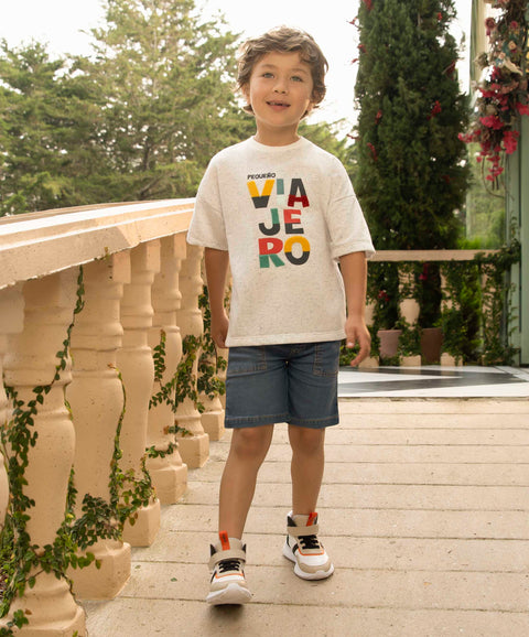 Bermuda Para Bebé Niño En Denim Tono Medio