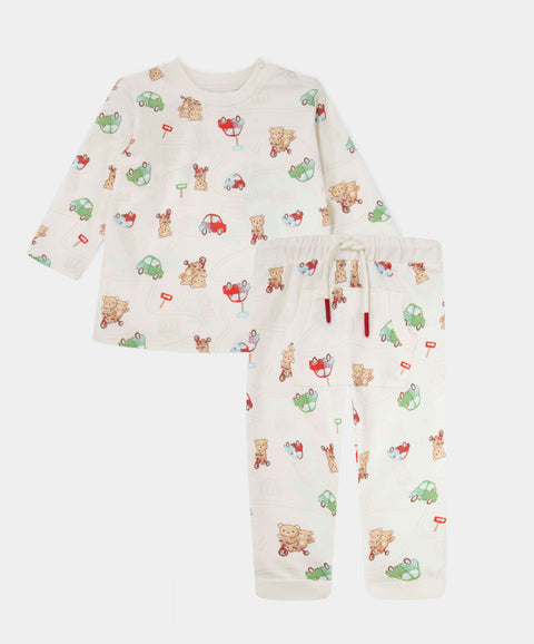 Conjunto Camiseta Manga Larga Y Pantalón Para Recién Nacido Color Marfil