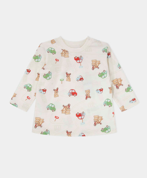 Conjunto Camiseta Manga Larga Y Pantalón Para Recién Nacido Color Marfil