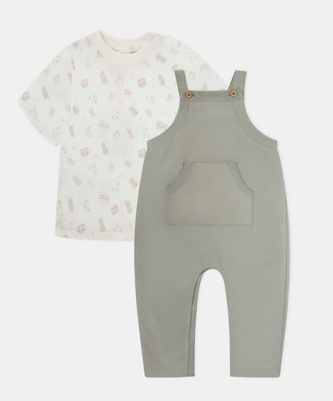 Conjunto Camiseta Y Overol Para Recién Nacido Color Verde