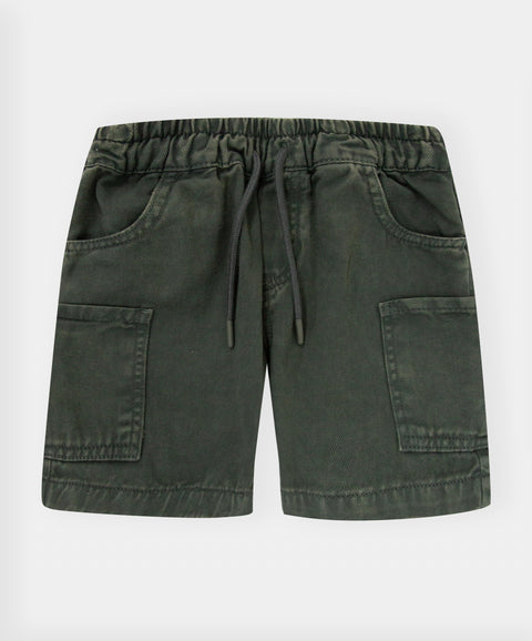 Bermuda Cargo Para Niño Color Verde Militar