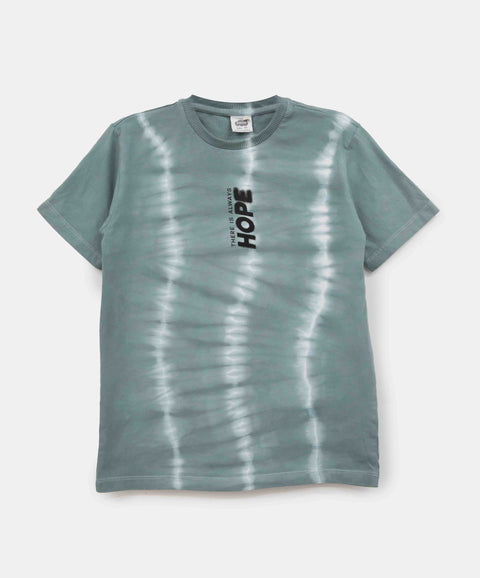 Camiseta Manga Corta Para Niño En Tela Suave Color Verde Botánico