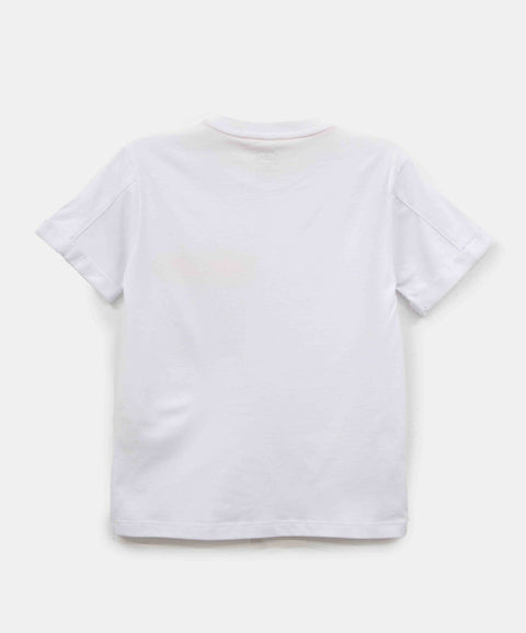 Camiseta Manga Corta Para Niño En Tela Suave Color Blanco