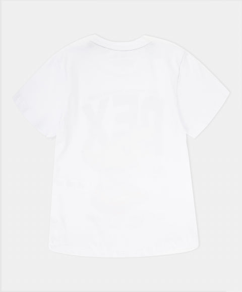 Camiseta Manga Corta Para Bebe Niño En Tela Suave Color Blanco