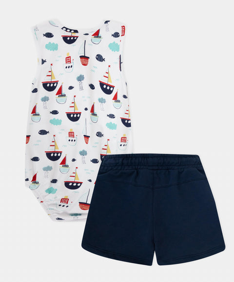 Conjunto Bermuda y Body Para Recién Nacido