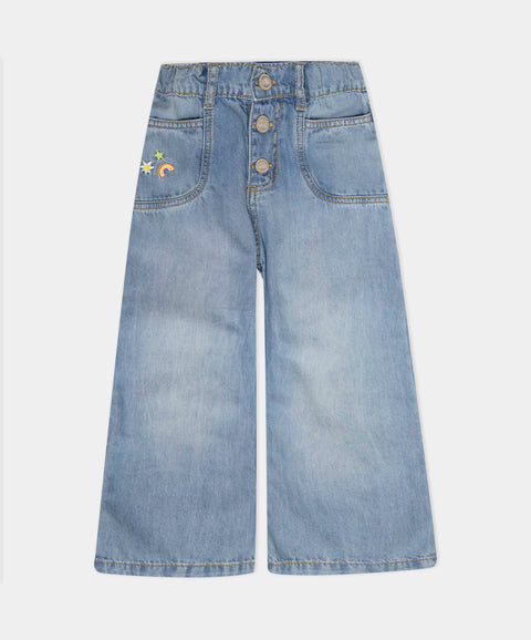 Pantalón Jean Wide leg Para Bebé Niña