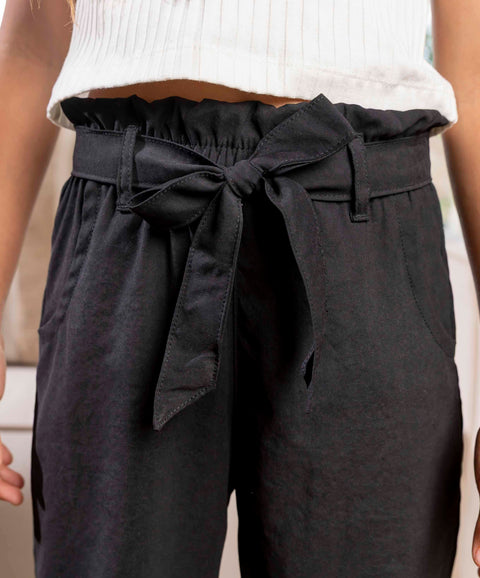 Pantalón En Twill Para Niña Color Negro