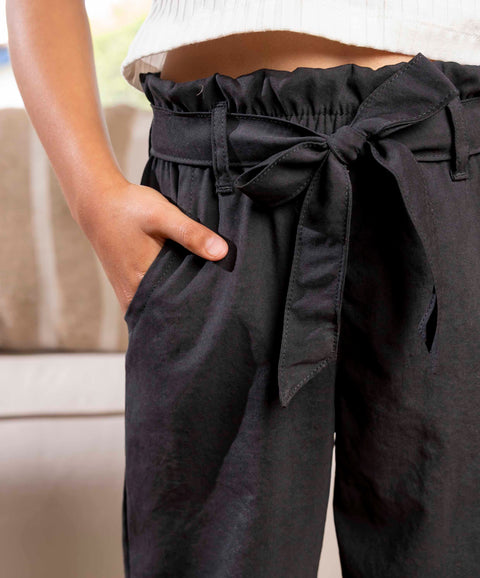 Pantalón En Twill Para Niña Color Negro