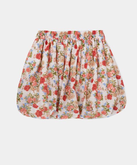 Conjunto Blusa Y Falda Para Niña Color Marfil Estampado