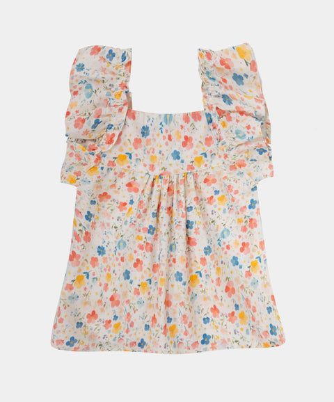 Conjunto Blusa Y Short Para Bebé Niña Color Marfil Estampada