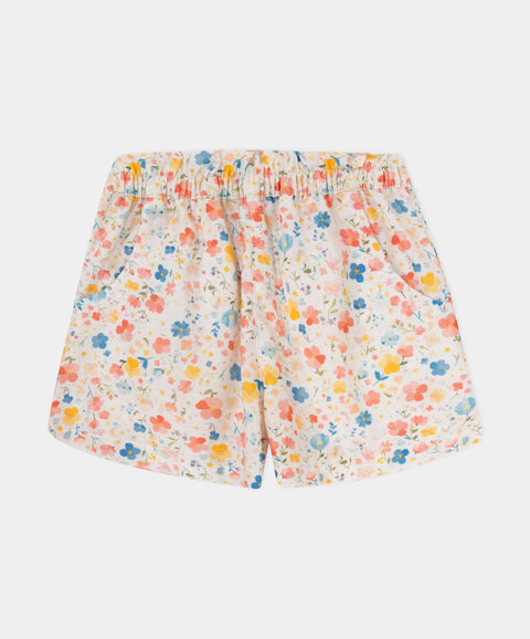 Conjunto Blusa Y Short Para Bebé Niña Color Marfil Estampada