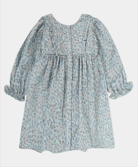 Vestido Manga Larga Para Recién Nacida En Tela Suave Color Azul