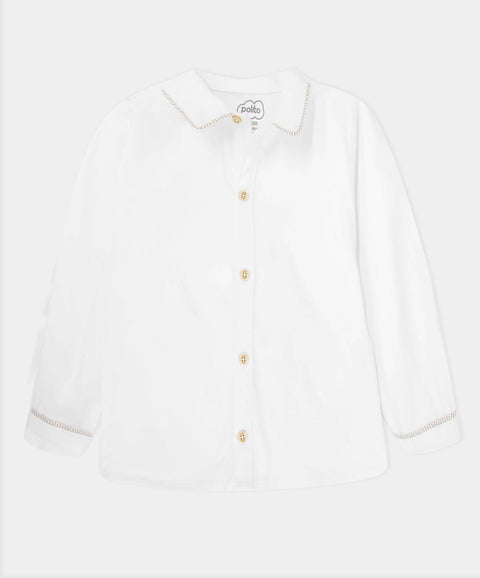 Set Ocasión Especial Camisa Y Pantalón Para Recién Nacido Color Blanco