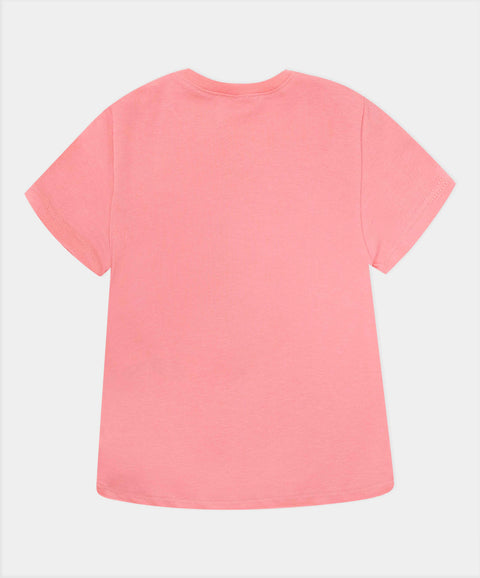 Camiseta Manga Corta Para Bebe Niña En Licra Color Salmón