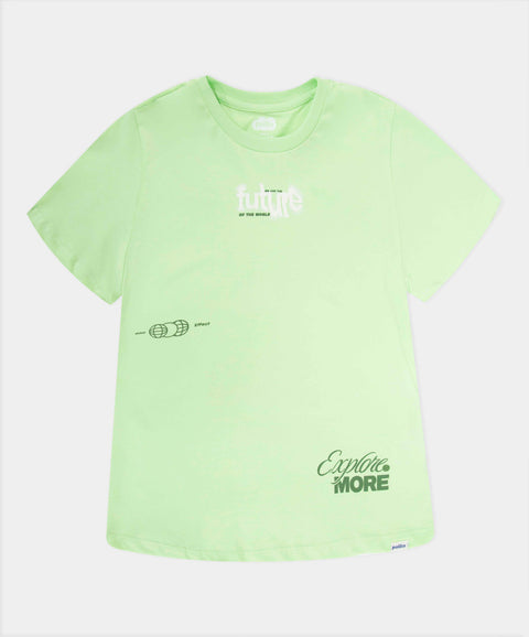 Camiseta Manga Corta Para Niño En Tela Suave Color Verde Claro