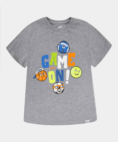 Camiseta Manga Corta Para Bebe Niño En Tela Suave Color Gris Jasped