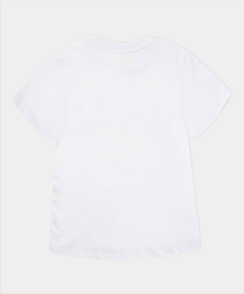 Camiseta Manga Corta Para Bebe Niño En Tela Suave Color Blanco