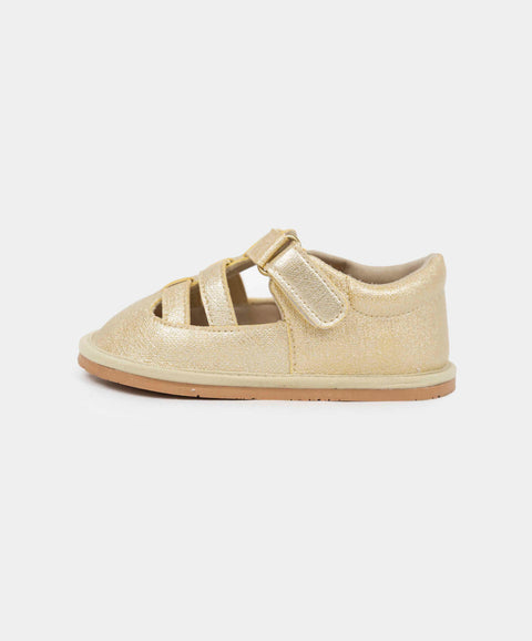 Sandalias Para Recién Nacida En Material Sintético Color Dorado