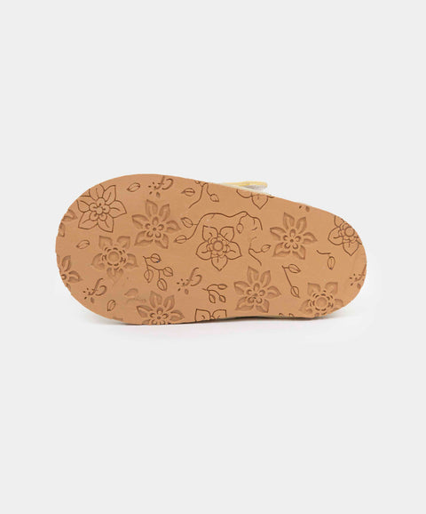 Sandalias Para Recién Nacida En Material Sintético Color Dorado