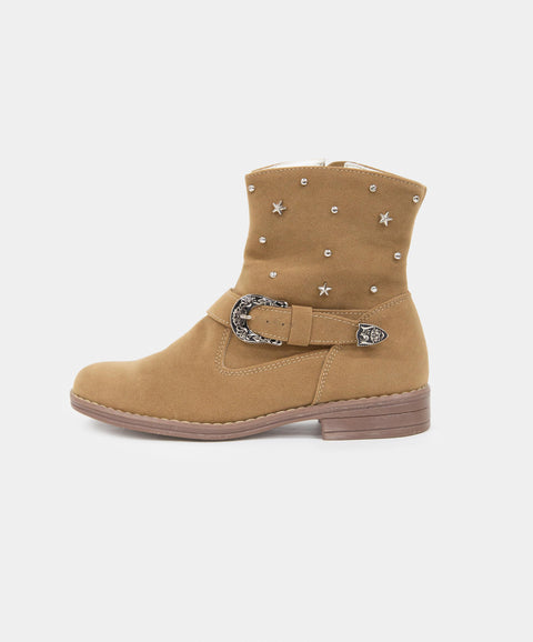 Botas Para Niña En Material Sintético Color Arena