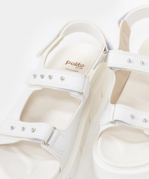 Sandalias Para Niña En Material Sintético Color Marfil