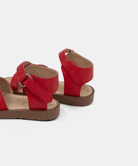 Sandalias Para Recién Nacida En Material Sintético Color Rojo