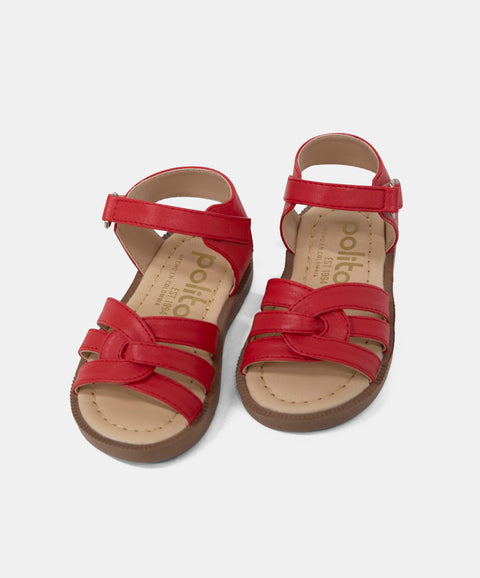 Sandalias Para Recién Nacida En Material Sintético Color Rojo