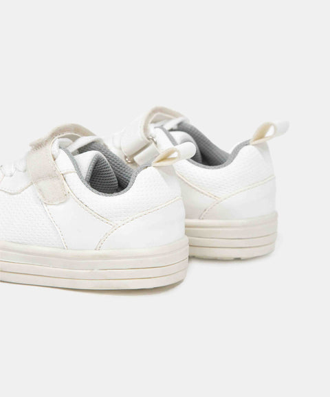 Tenis Con Velcro Unisex En Material Sintético Color Blanco