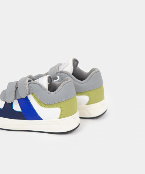 Tenis Velcro Para Bebe Niño En Material Sintético Color Marfil